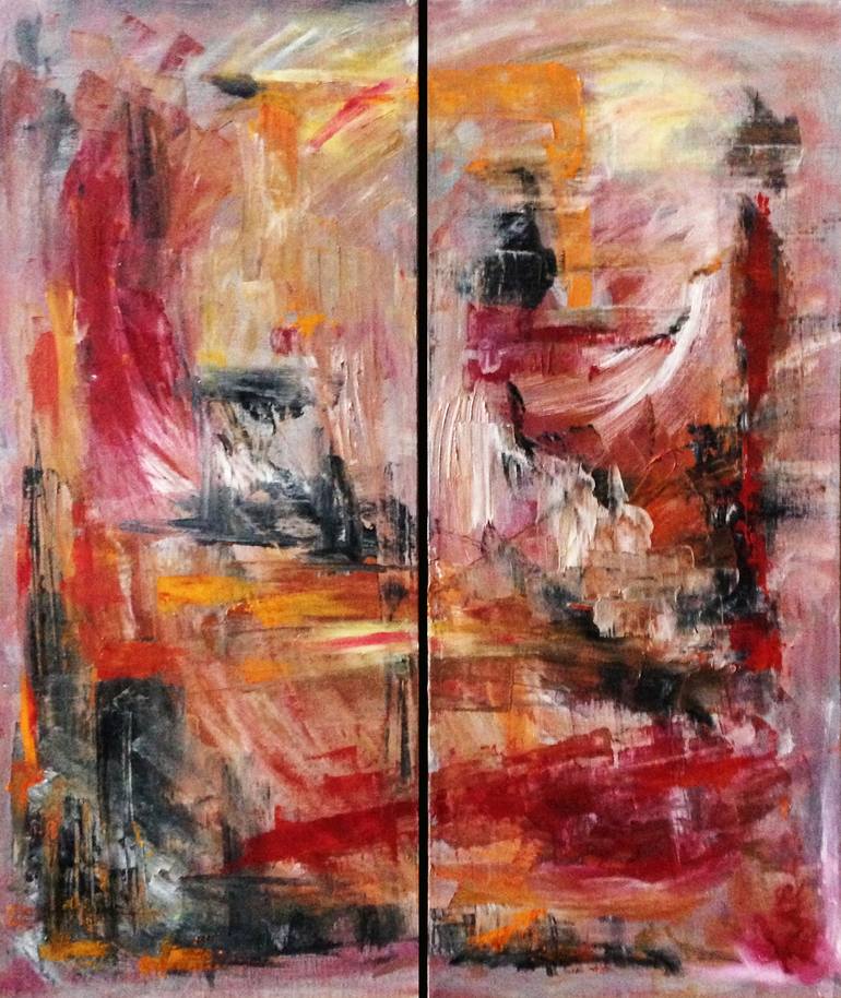 Horizon in Motion, oil on canvas, diptych, 60 × 80 cm