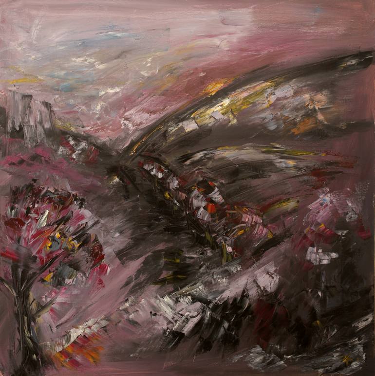 The Road at Home, Old Orhey, oil on canvas, 85 × 85 cm